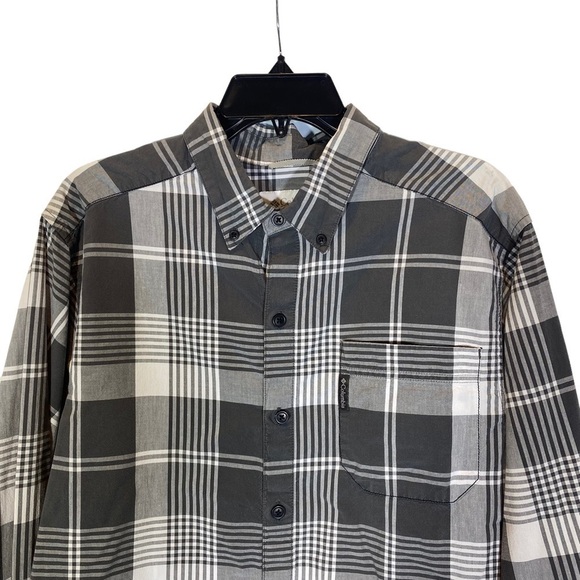 Columbia Sportswear men M casual button down long sleeve shirt washed look gray - Picture 1 of 7